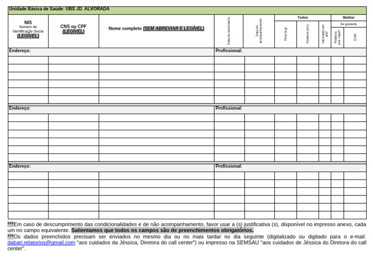 Ficha de Acompanhamento Bolsa Família 2025 | PDF