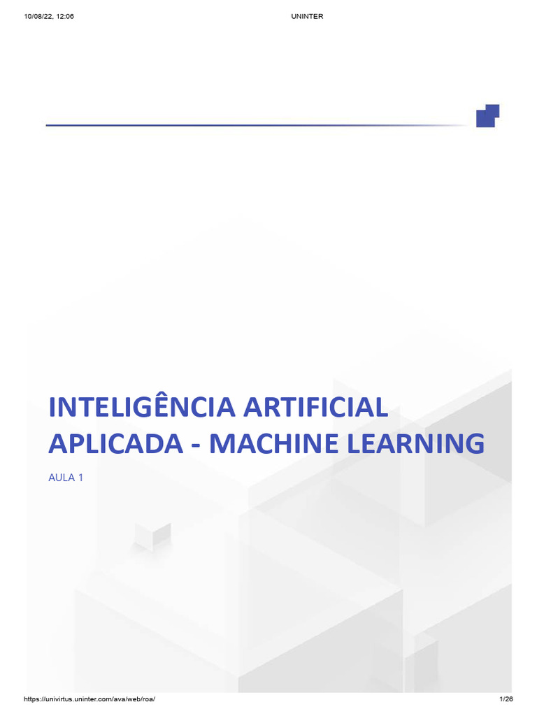 Introdução à Inteligência Artificial e Machine Learning | PDF ...