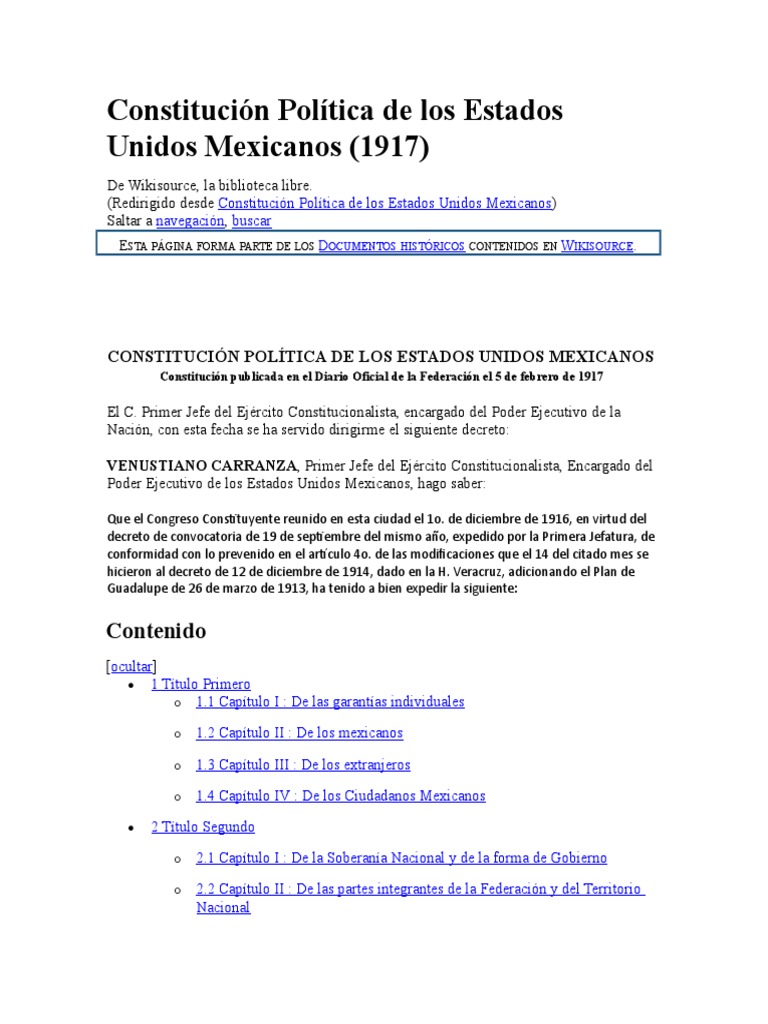 Constitución Política de Los Estados Unidos Mexicanos | PDF ...