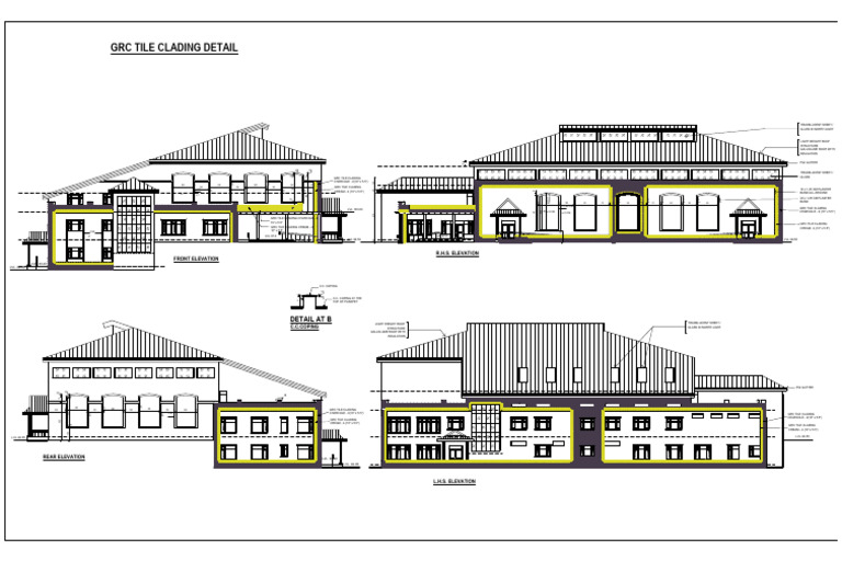 Architectural Elevation Details and Materials | PDF | Roof | Structural ...