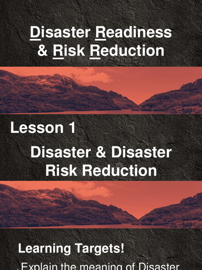 Lesson 1 Disaster And Disaster Risk Pdf Natural Disasters Hazards