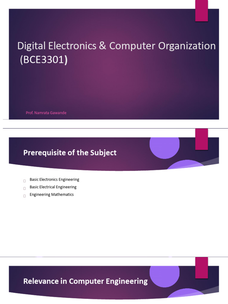 Digital Electronics Course Overview | PDF | Digital Electronics ...