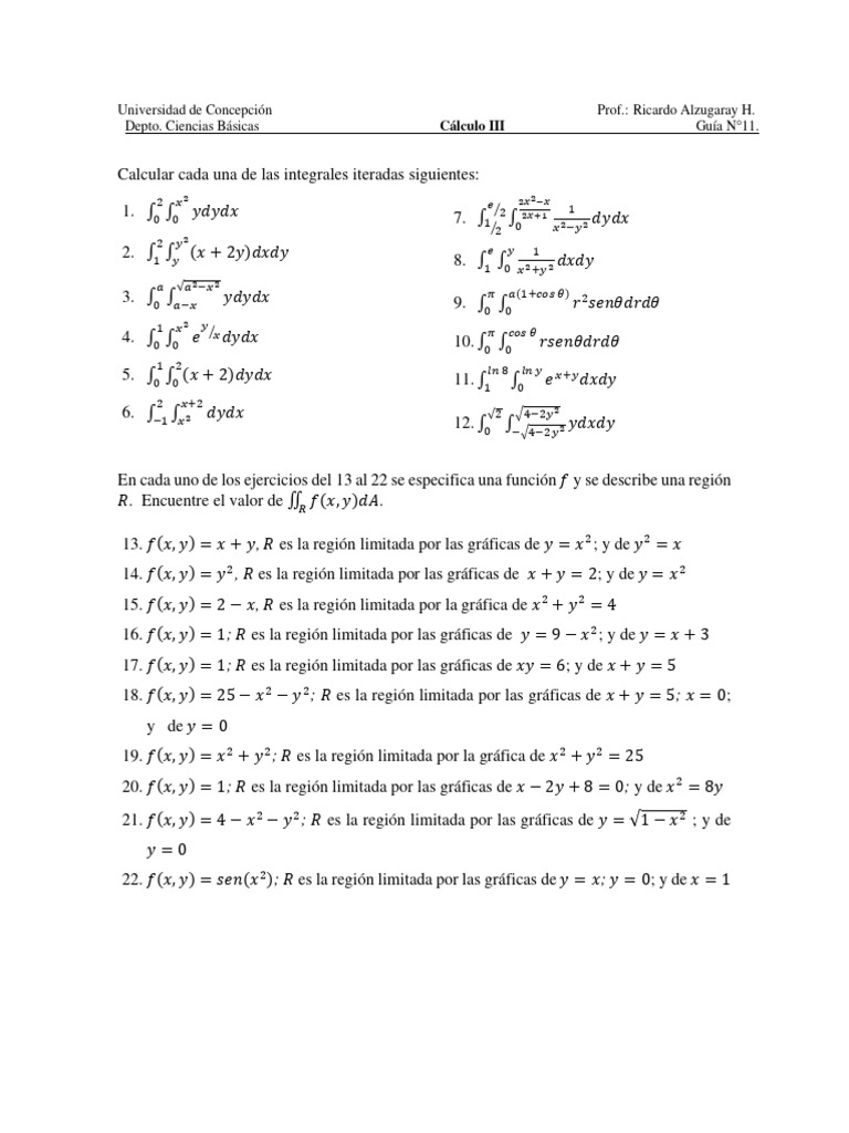 Guia11 Calc. III | PDF