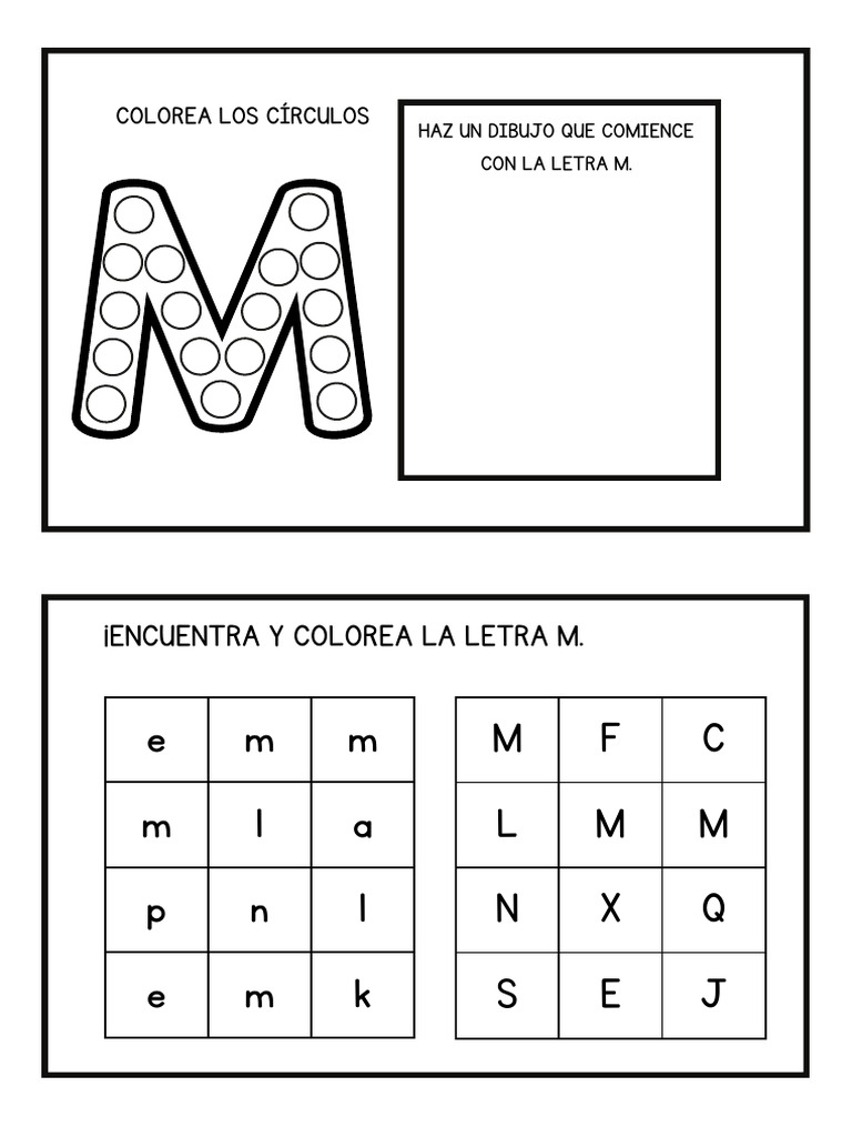 Actividades educativas con la letra M | PDF | Ortografía | Escritura