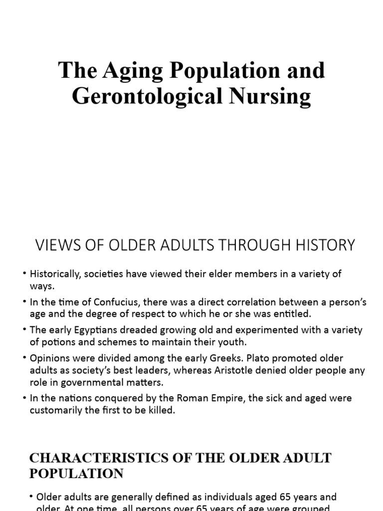 1-The Aging Population and Gerontological Nursing | PDF ...