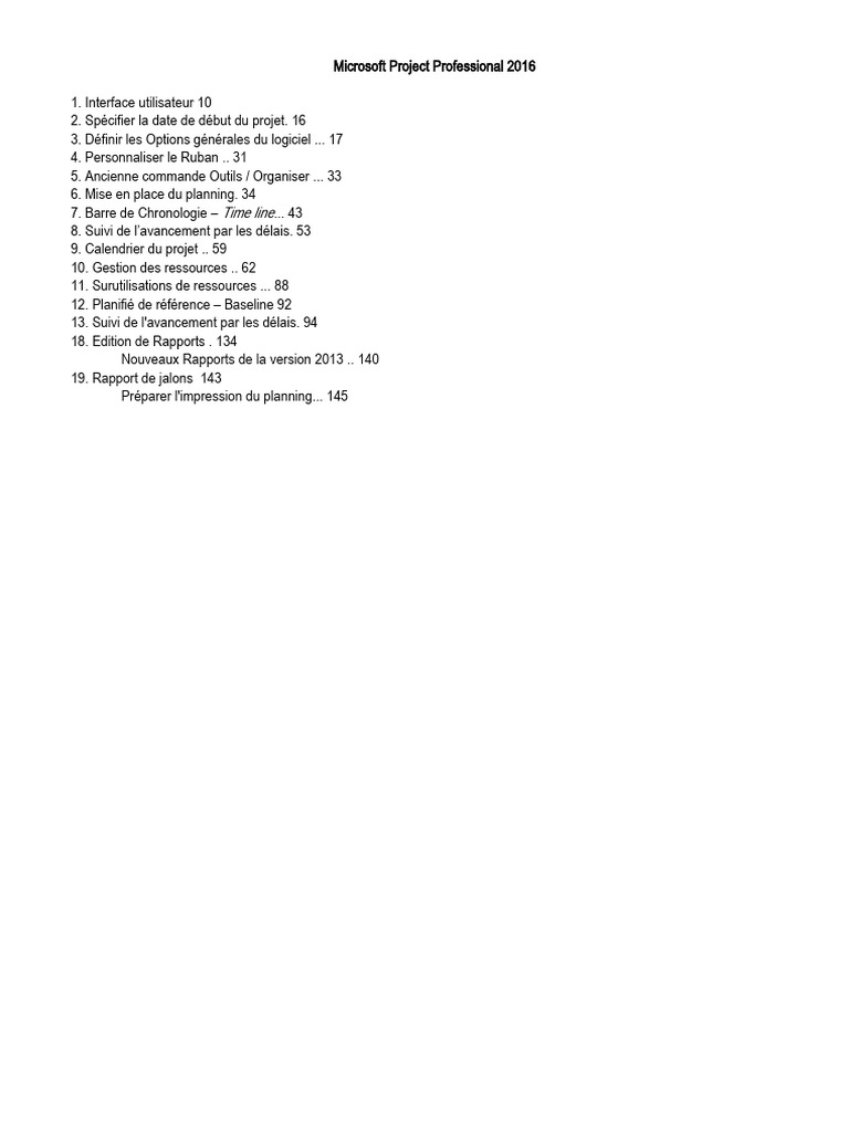 Guide de Microsoft Project 2016 | PDF | Microsoft Word | Microsoft Access