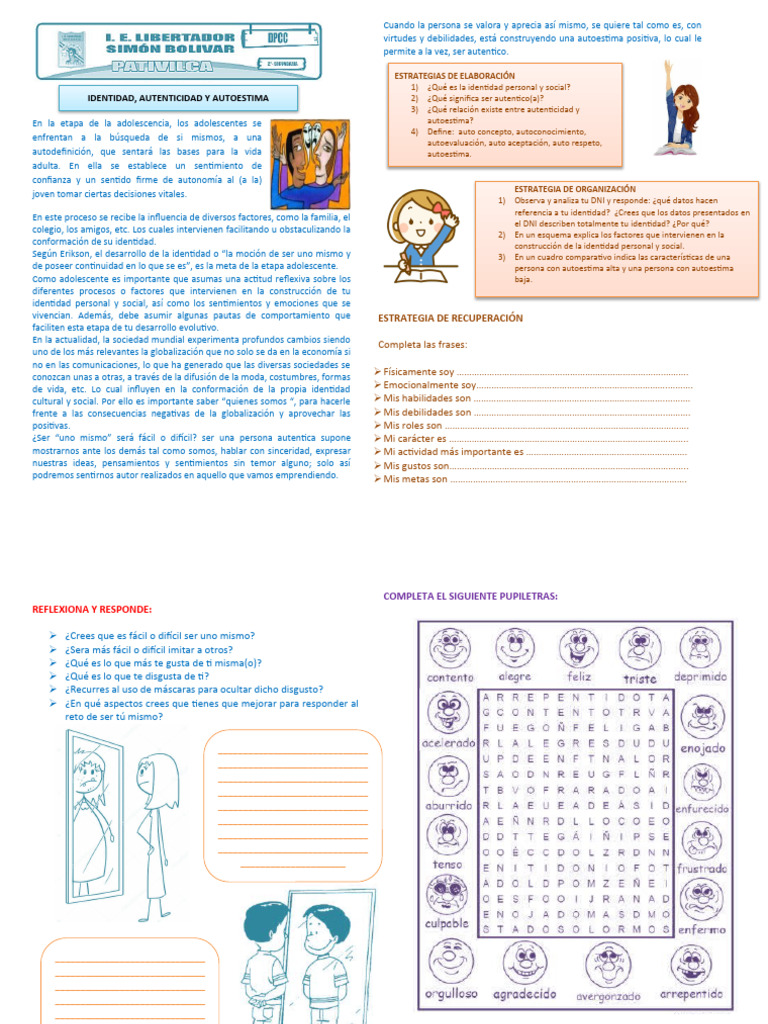 Construcción de la Identidad Adolescente | PDF | Autoestima | Cognición
