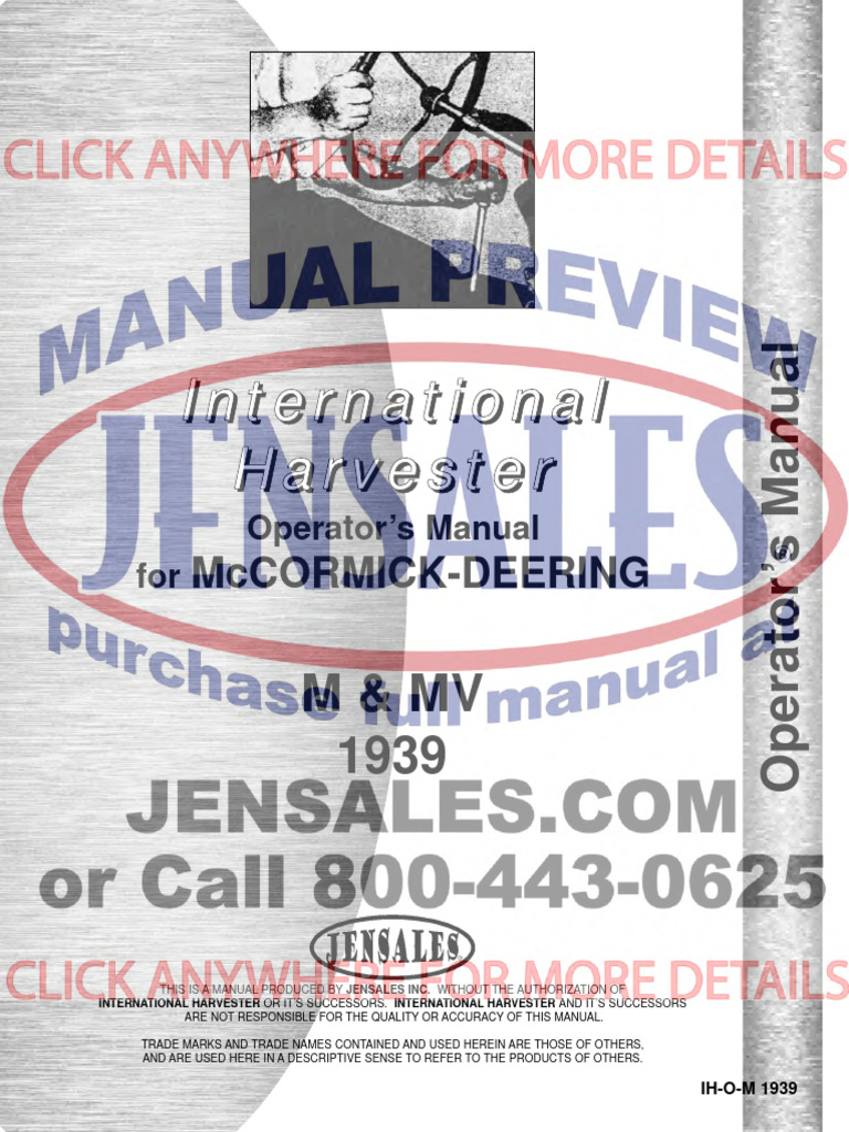 Farmall M Tractor Operators Manual | PDF | Tractor | Belt (Mechanical)