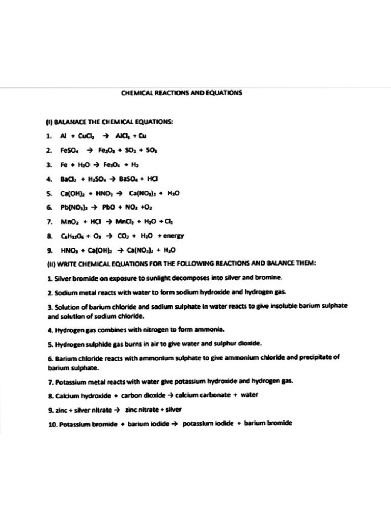Chemistry Worksheet Iii | PDF