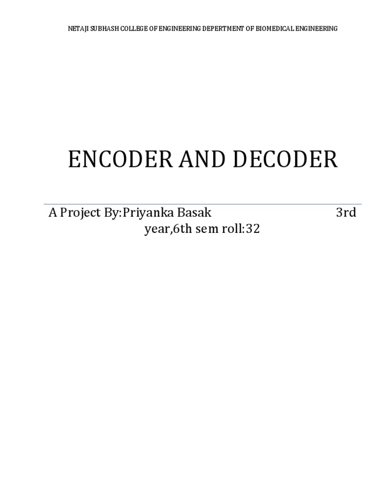 Encoder and Decoder Overview | PDF | Codec | Central Processing Unit