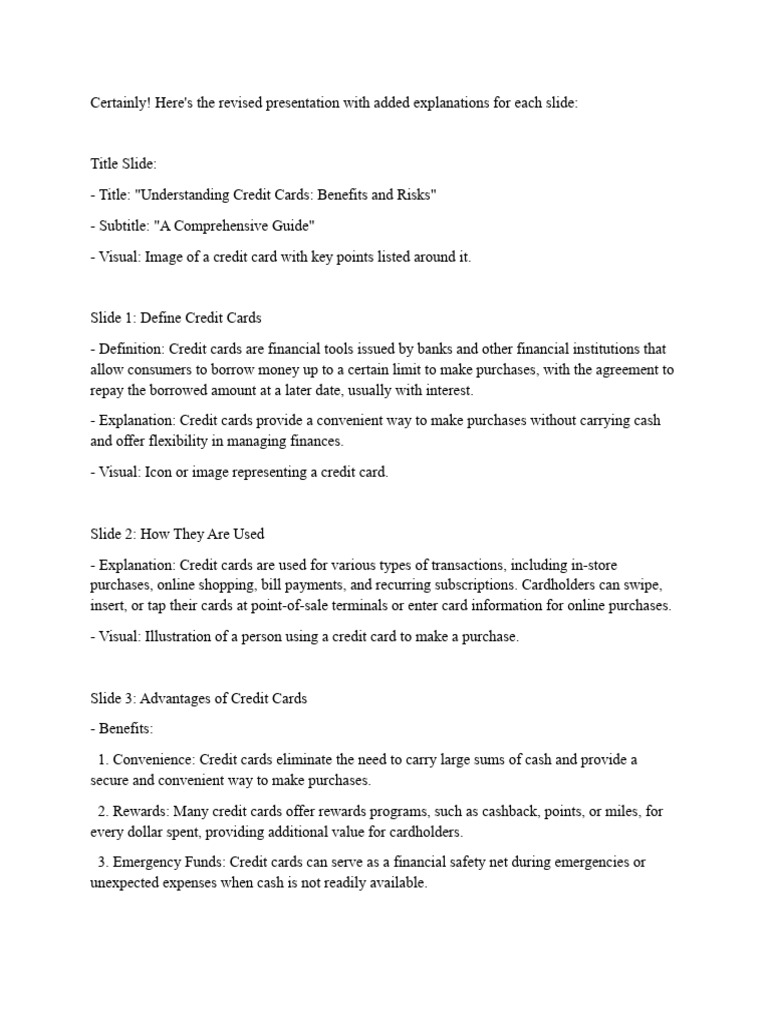 Credit cards ppt info pdf credit card interest