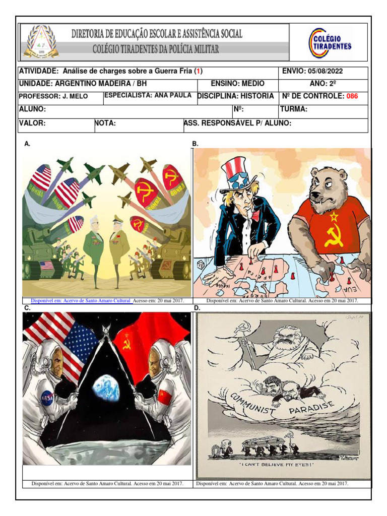 Análise de Charges da Guerra Fria | PDF