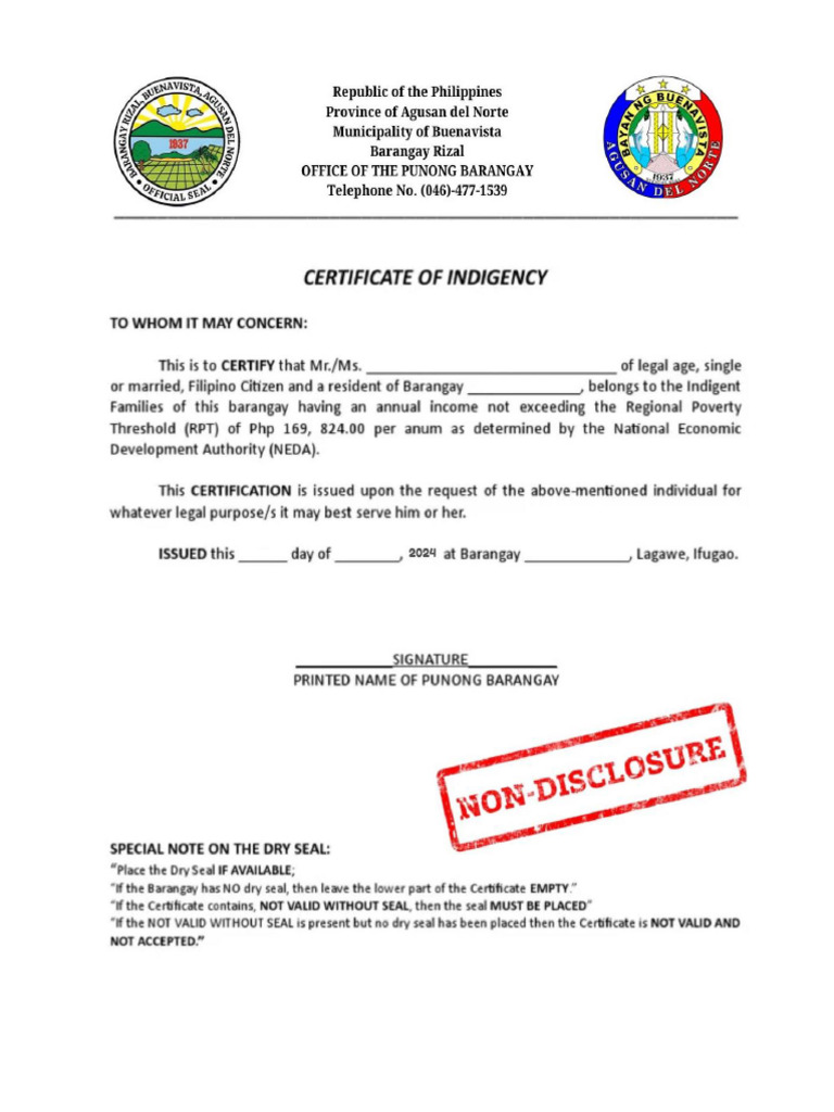 Barangay Indigency | PDF