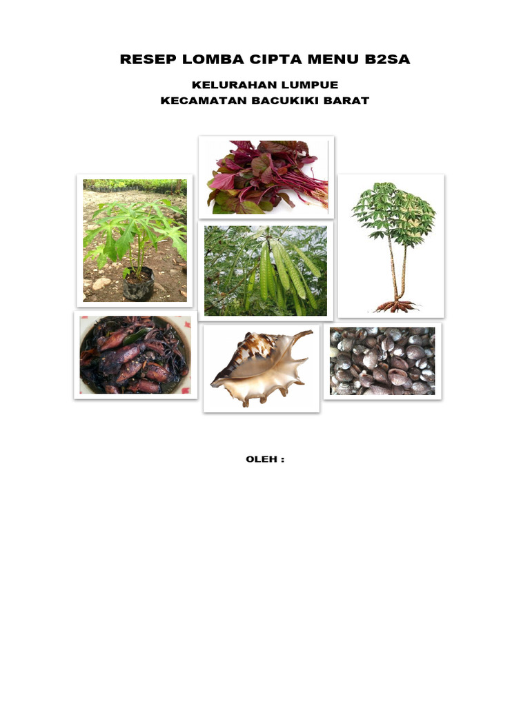 Resep Menu B2SA Kelurahan Lumpue | PDF