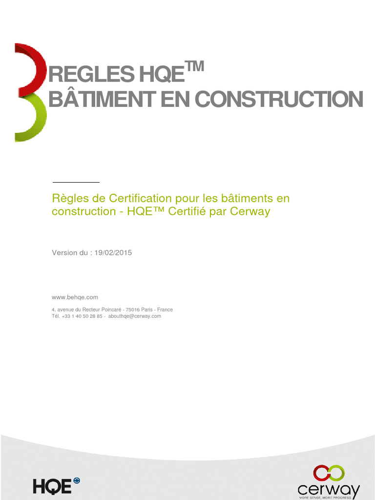 Regles Hqe Bâtiment en Construction | PDF | Audit | Logement
