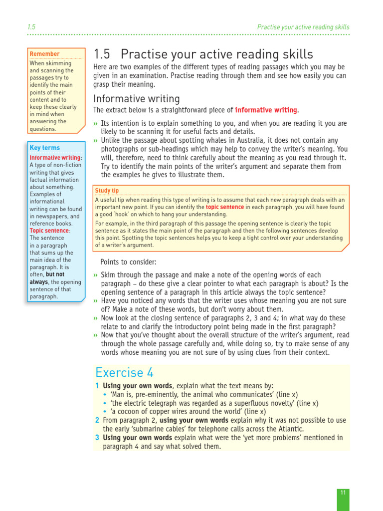 4 Co Reading Skills Unit 1 Classroom Version Text 3 Pdf Telephone
