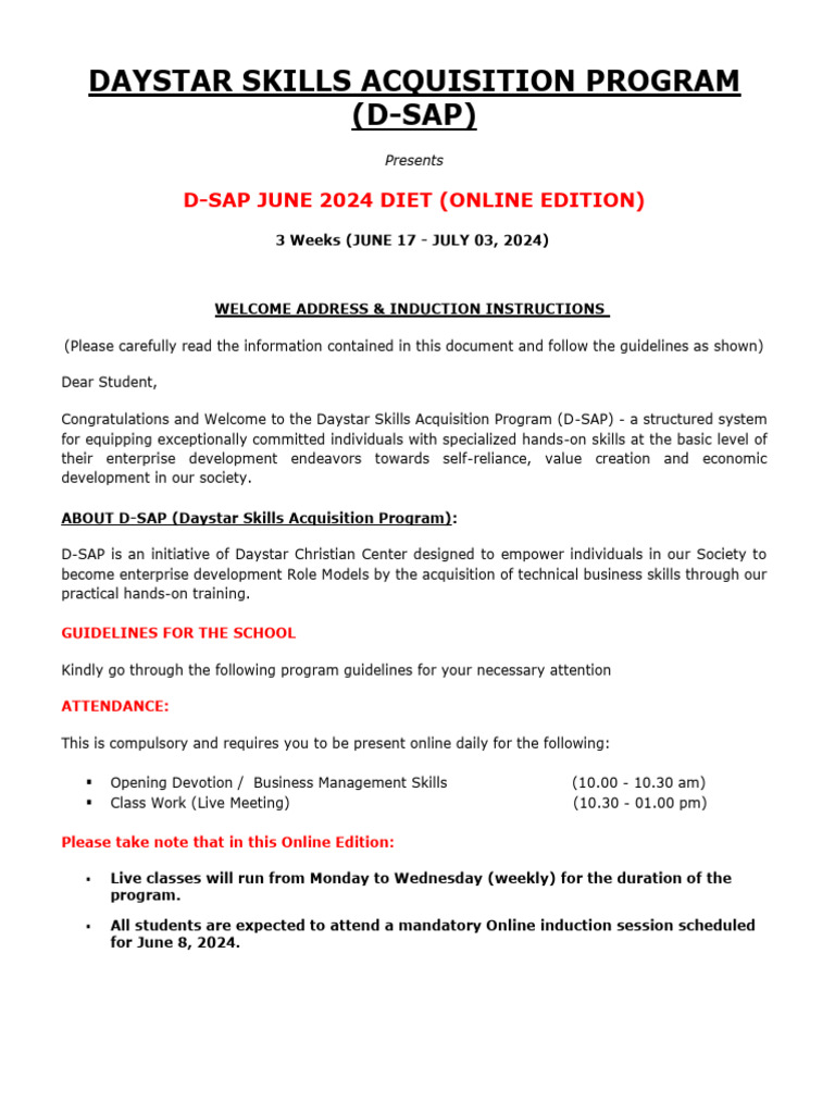 D-SAP June 2024 Online Training Guide | PDF | Learning | Cognition