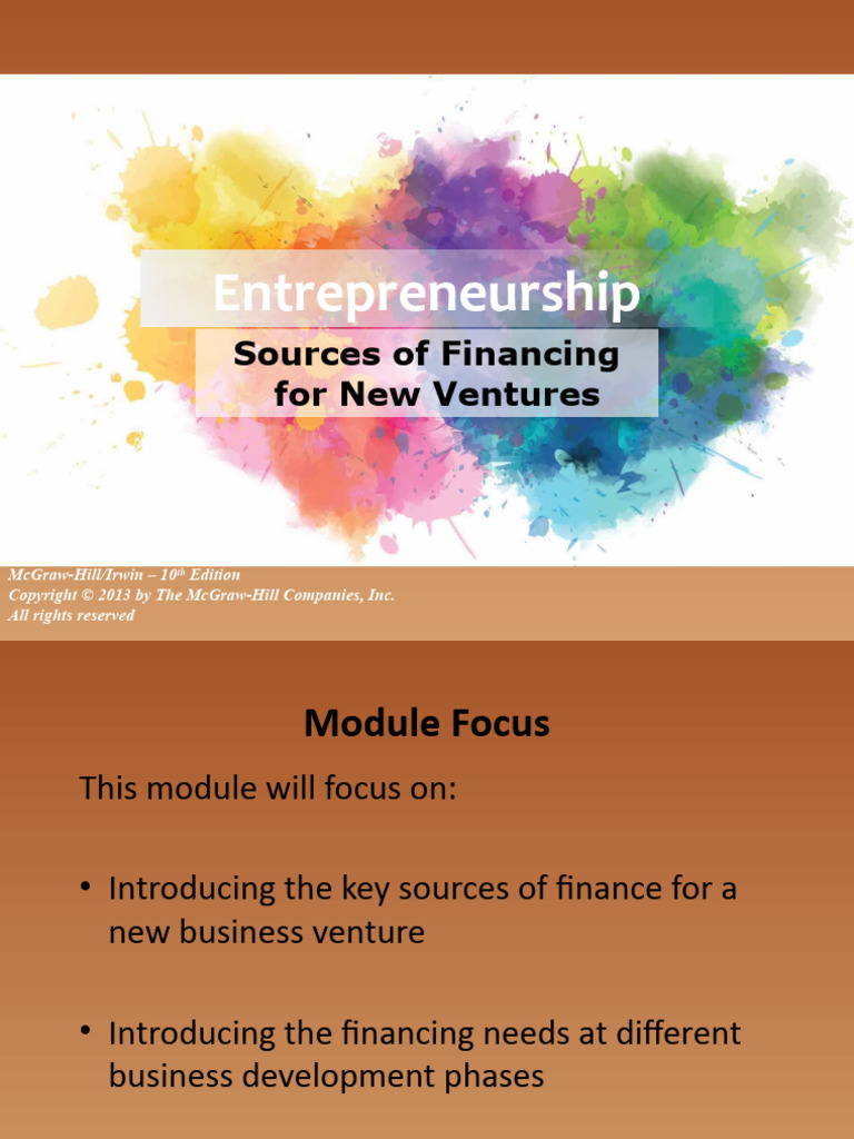 Financing Sources for New Ventures | PDF | Corporate Finance | Venture ...