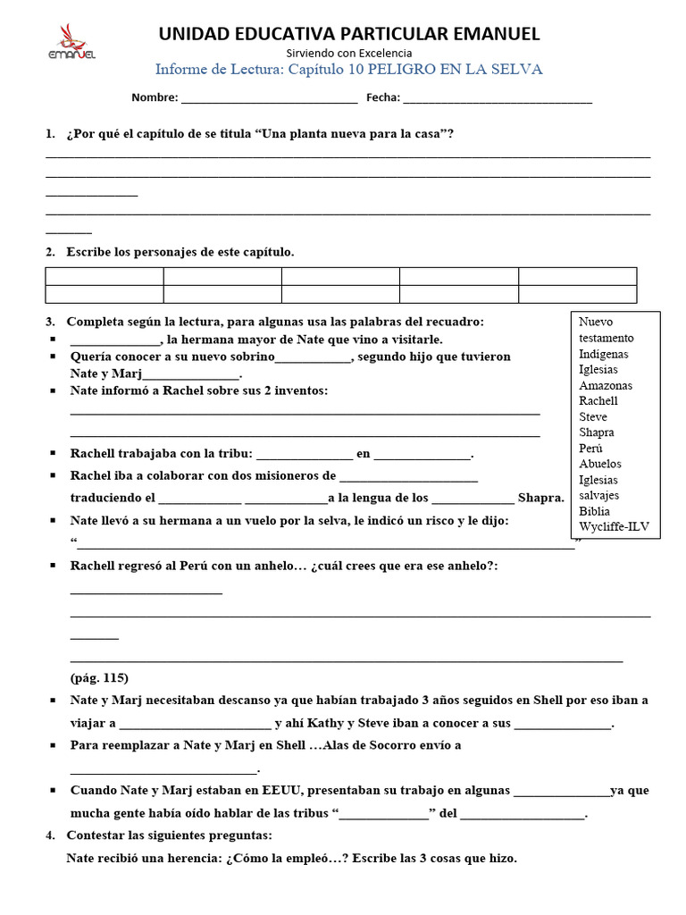 Lectura Capít. 10 Peligro en La Selva | PDF