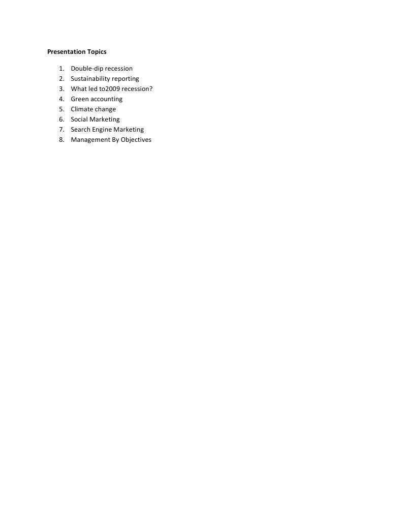 Presentation topics pdf