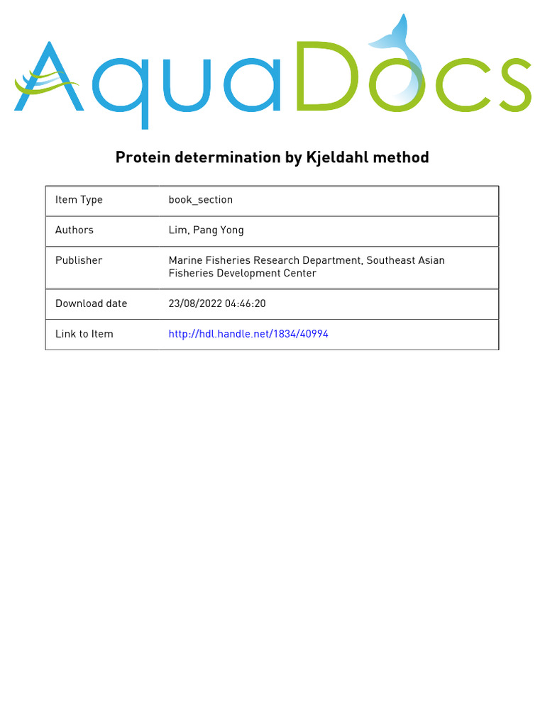 Kjeldahl Method PDF Chemistry Chemical Substances