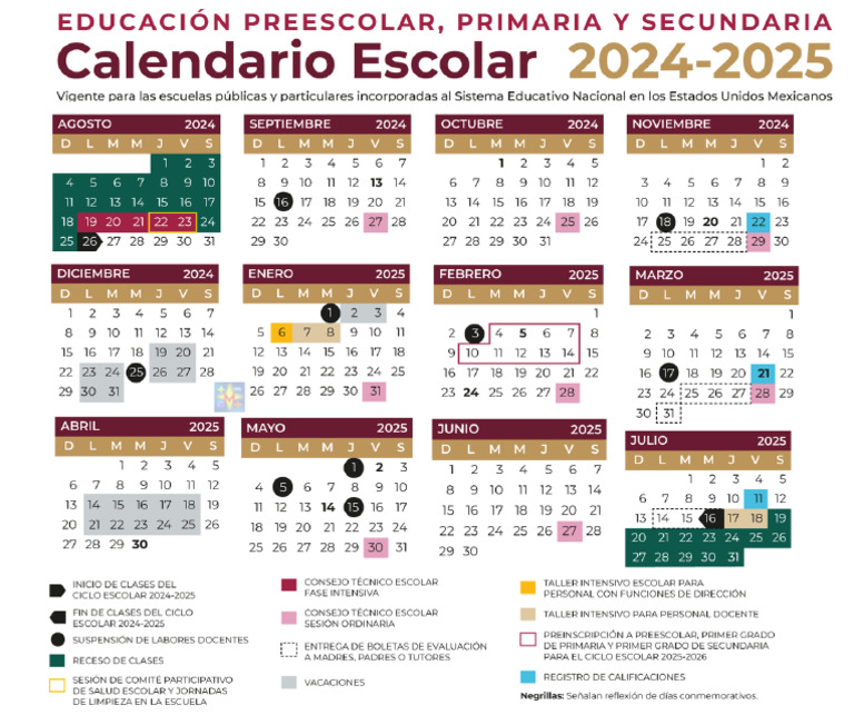 Calendario SEP 2024 - 2025 | PDF
