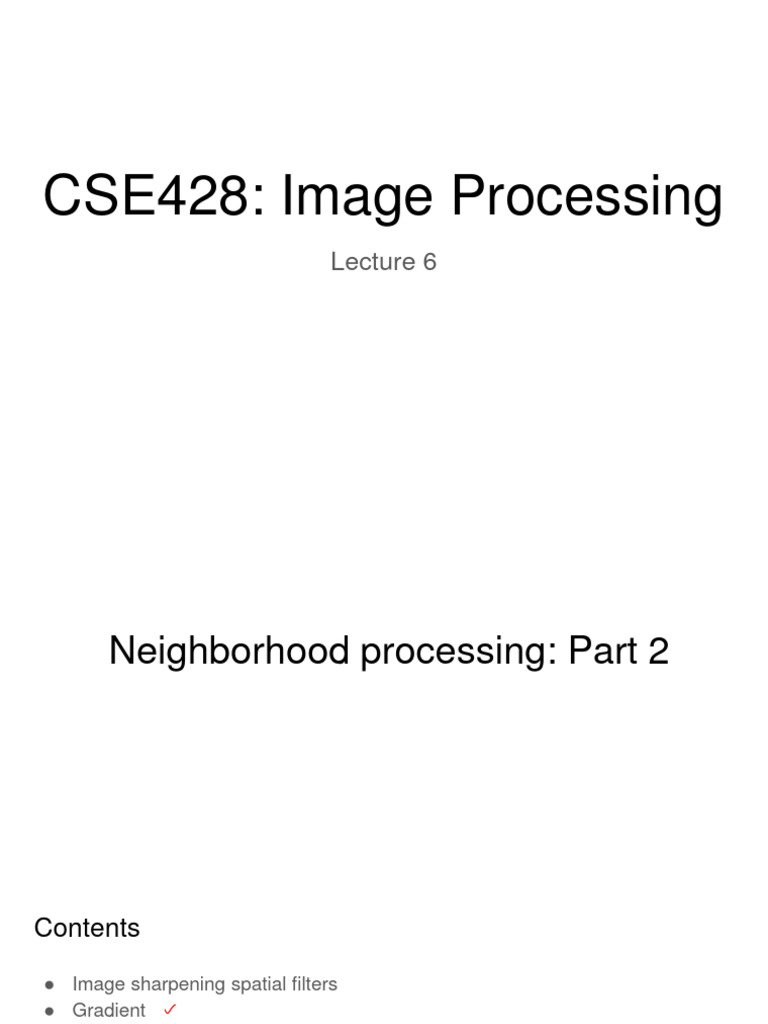 Cse428 lecture 6 neighbourhood processing 2 pdf matrix mathematics