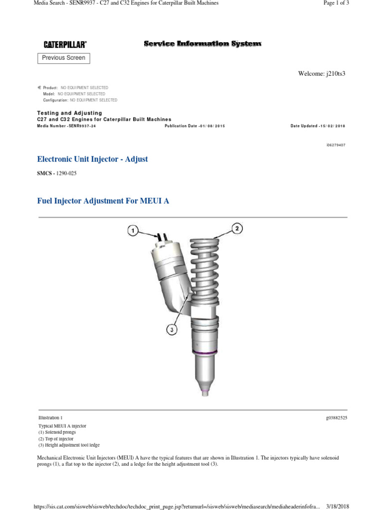 Injector Adjustment for C27 and C32 Engines | PDF | Fuel Injection ...