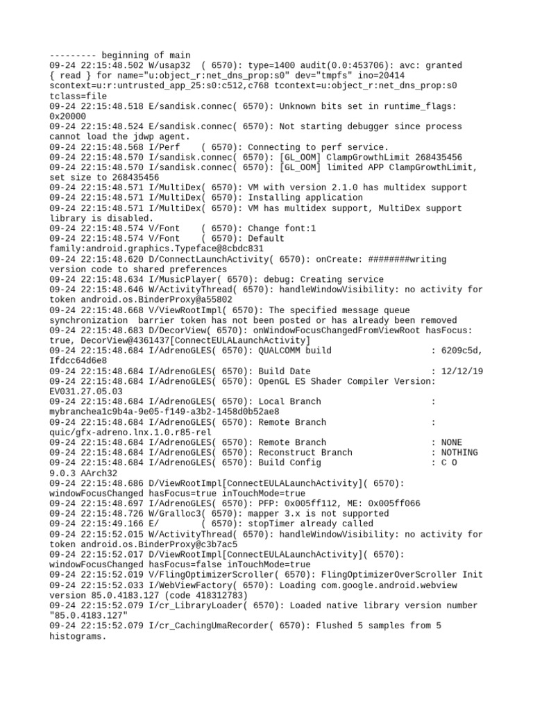 Sandisk Connect App Debug Log Analysis | PDF | Android (Operating ...