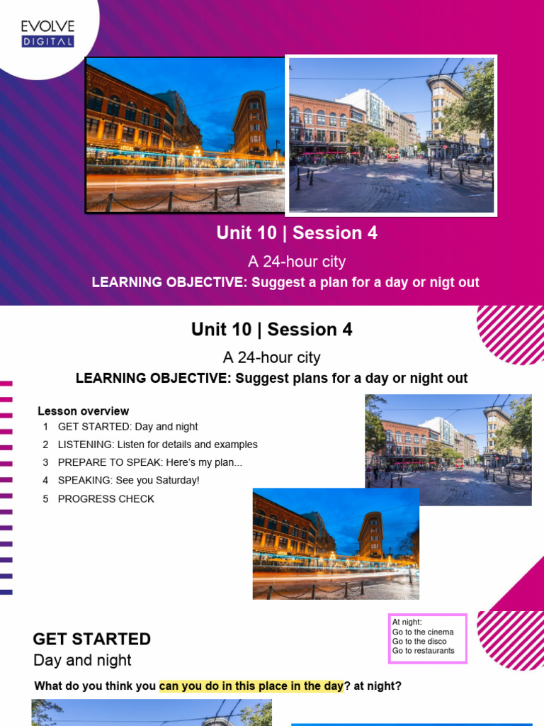 Unit 10 - Session 4: A 24-Hour City | PDF