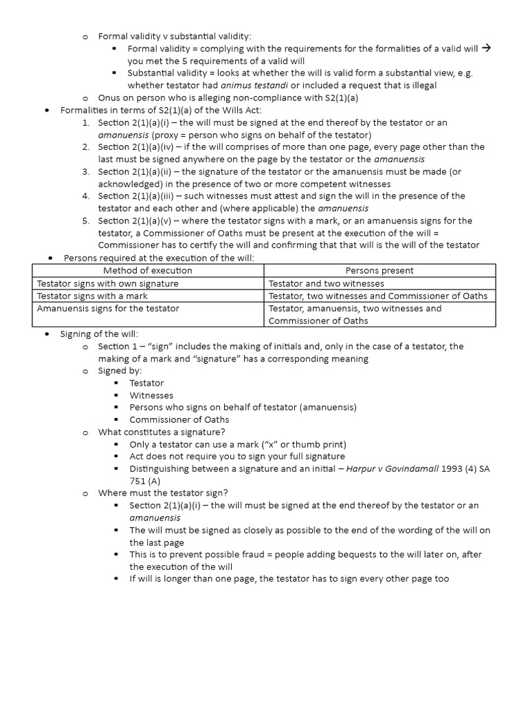Formalities for a Valid Will | PDF | Will And Testament | Justice