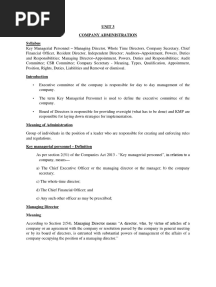 Corporate Administration Unit 3 Notes