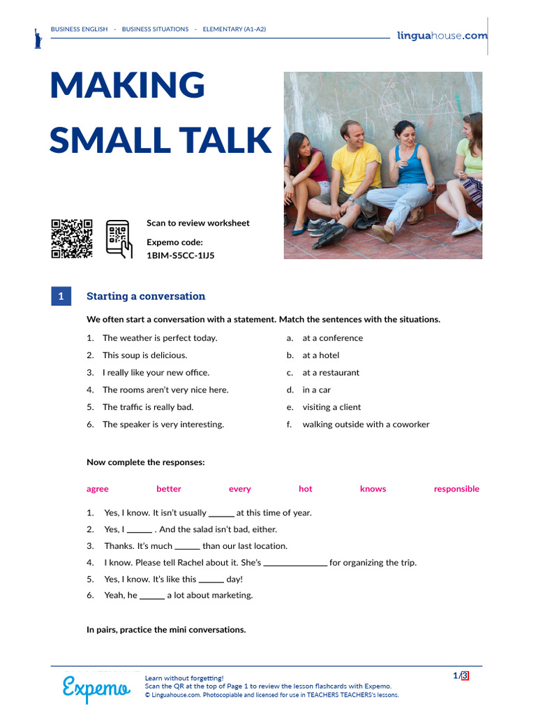 Business English: Small Talk Guide | PDF | Human Communication