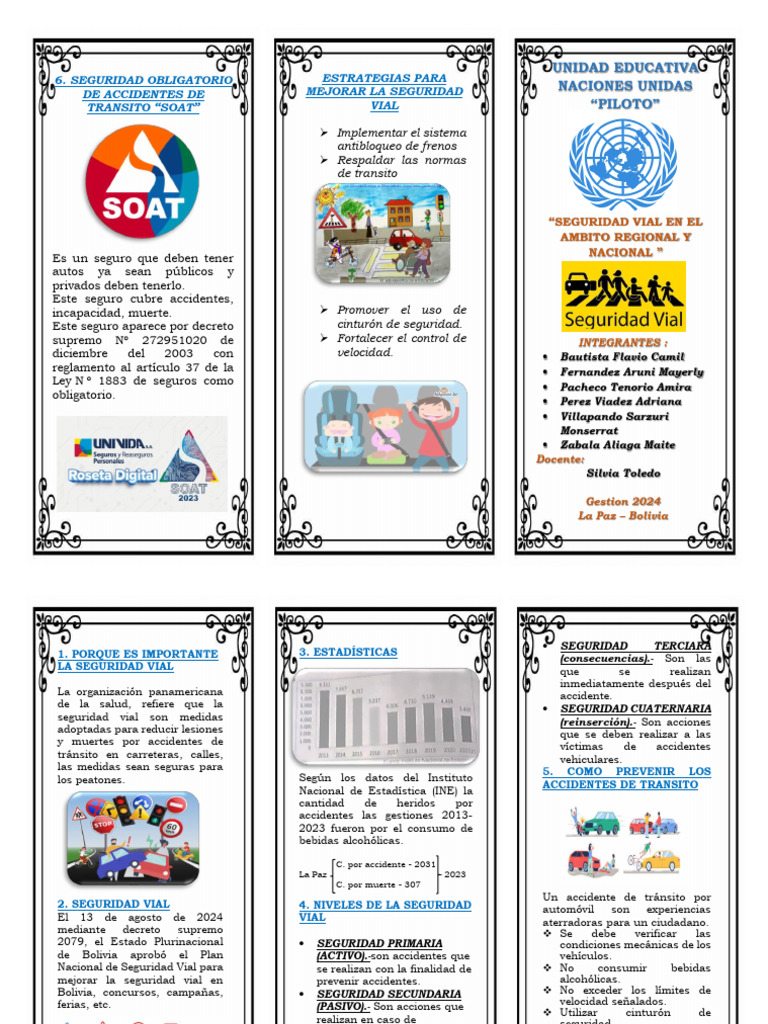 Triptico Seguridad Vial Pdf Seguridad Vial Transporte