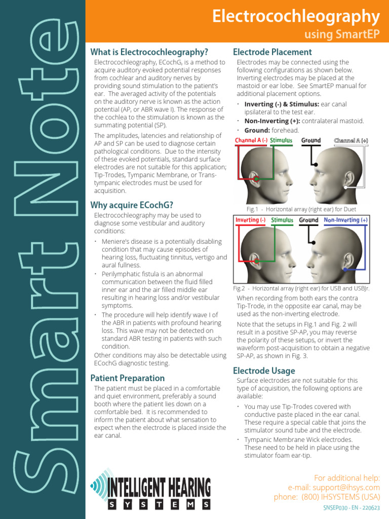 Electrocochleography Guide and Setup | PDF | Ear | Otology