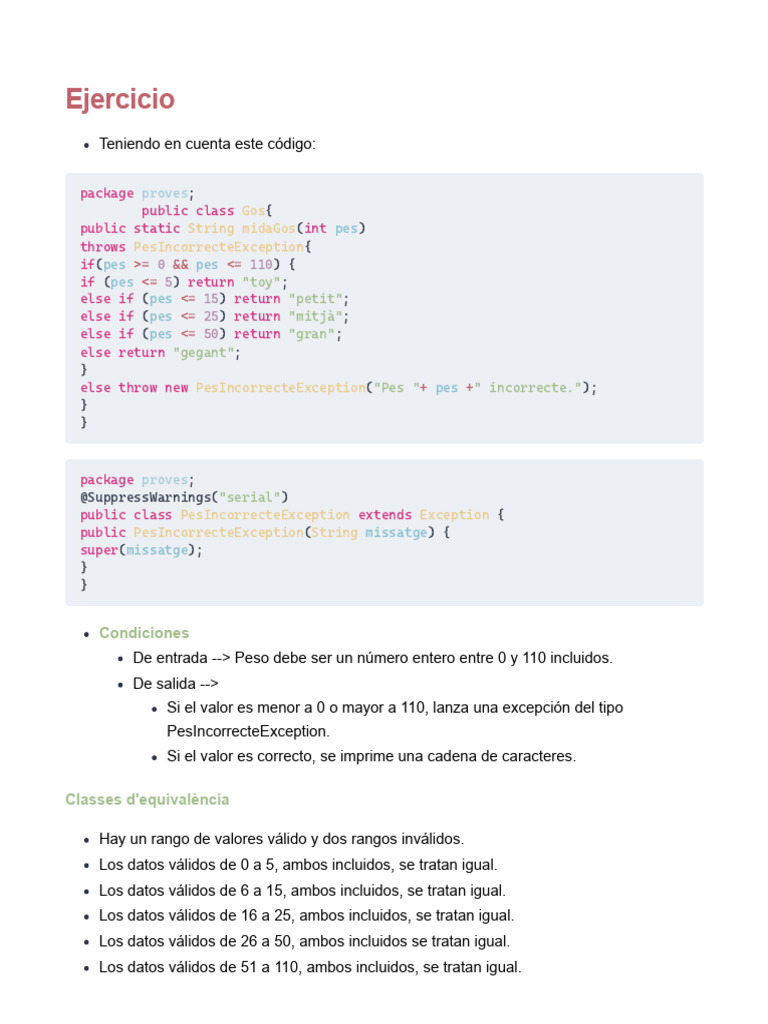 Clases de Equivalencia en Java | PDF | Programación de computadoras ...