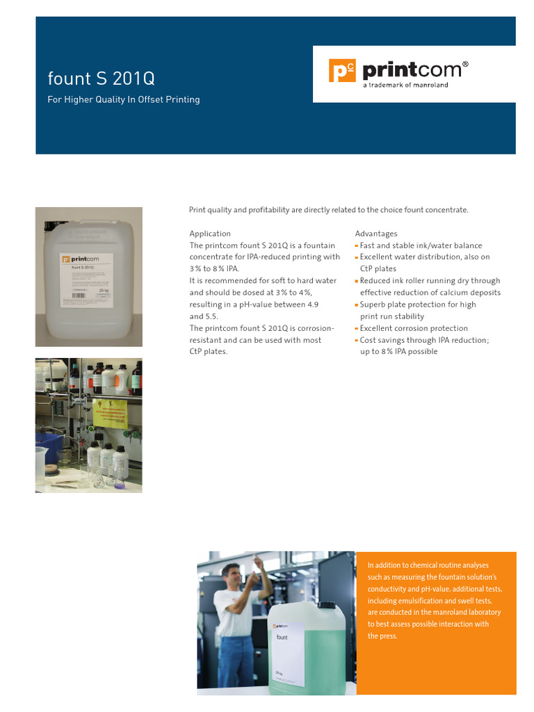 Printcom Fount S 201Q Overview | PDF | Corrosion | Ph