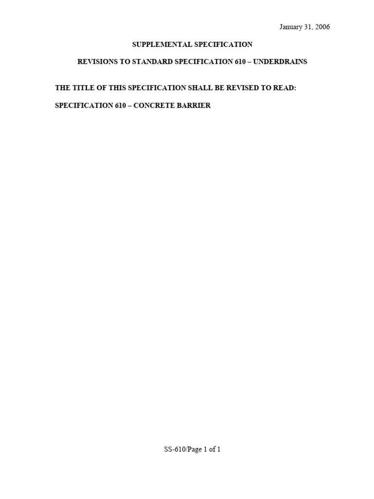 Revision of Specification 610 Title | PDF