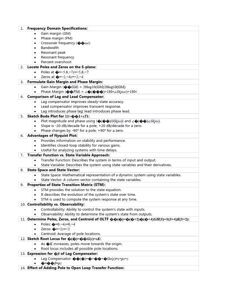 Frequency Domain Specifications Explained | PDF | Mathematical Physics ...