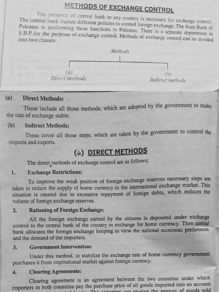 Exchange Control Methods | PDF