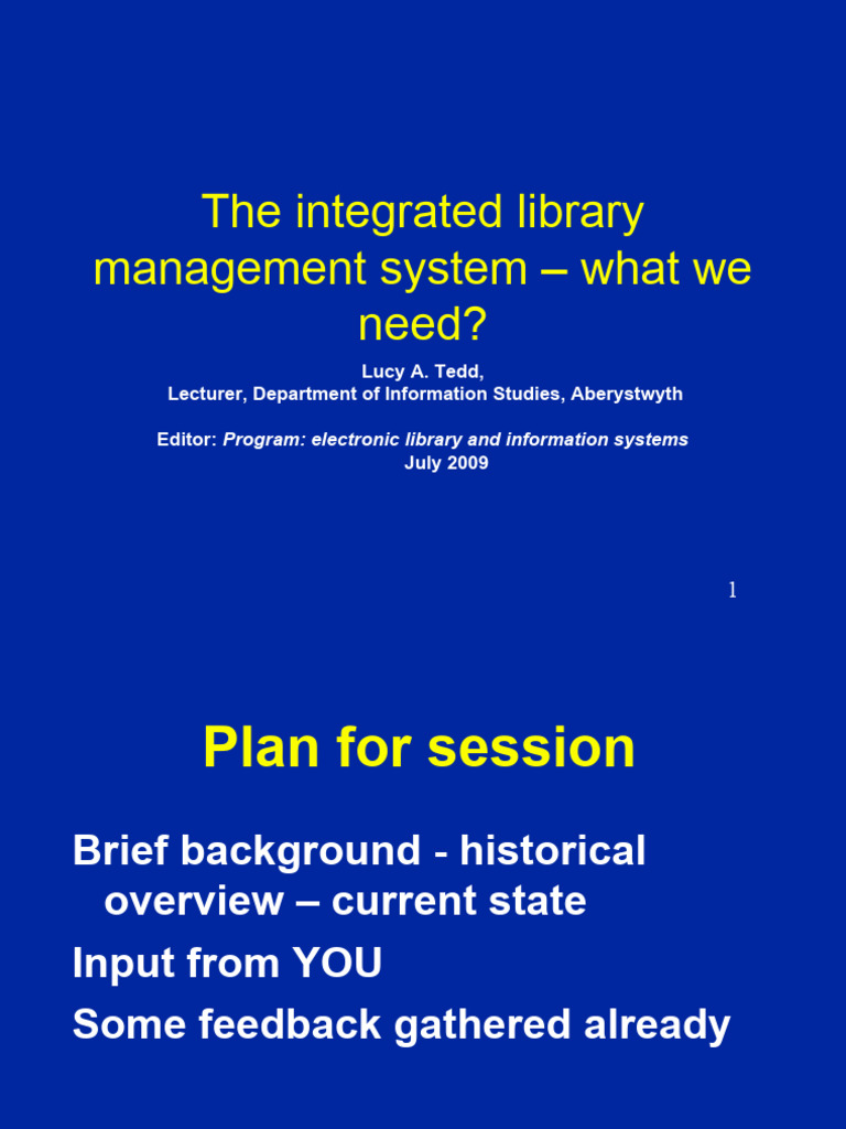 Pres 09 pdf libraries information technology
