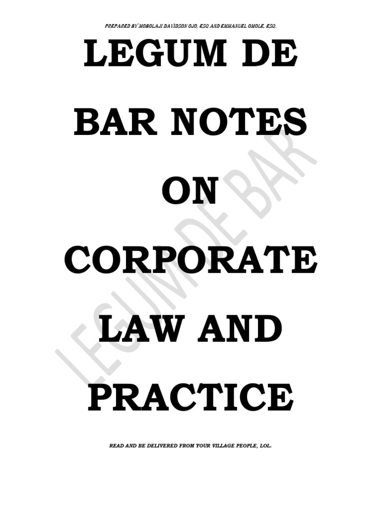 Corporate Law Framework in Nigeria | PDF | Partnership | Securities ...