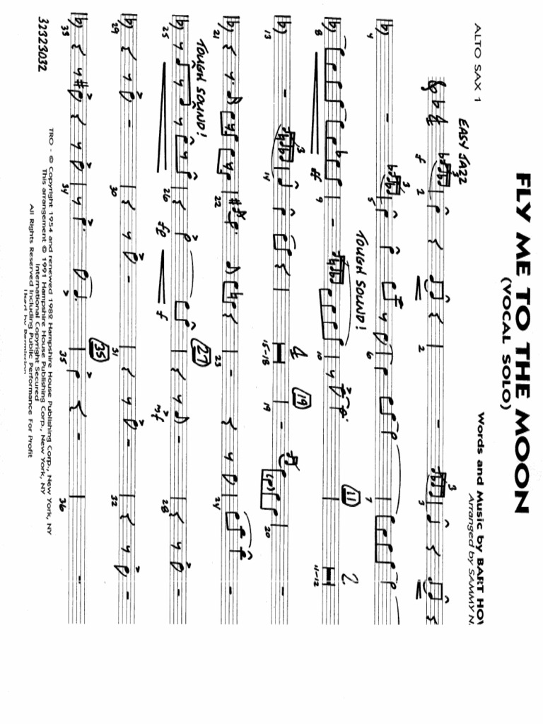 FLY ME TO THE MOON (SAX ALTO) | PDF
