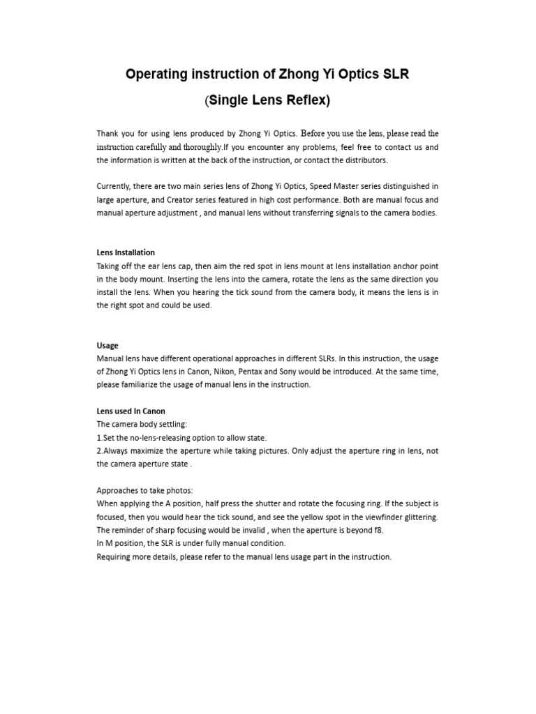 Lens turbo pdf single lens reflex camera camera lens