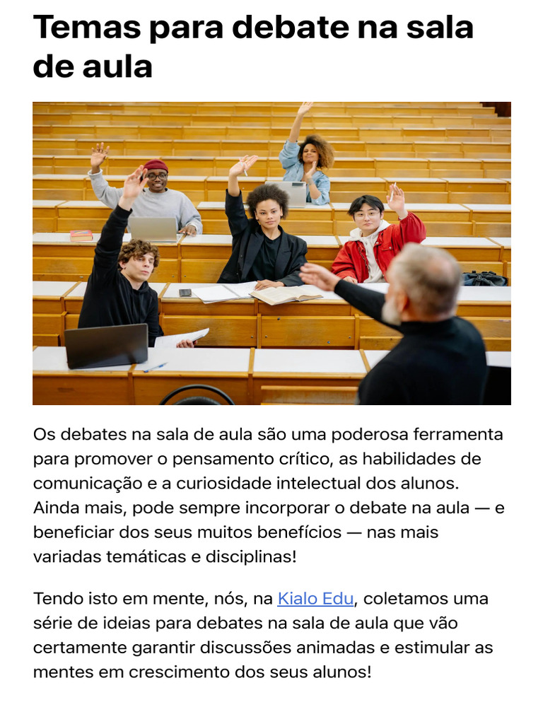 Temas para Debate na Sala de Aula | PDF | Aquecimento global e mudança ...