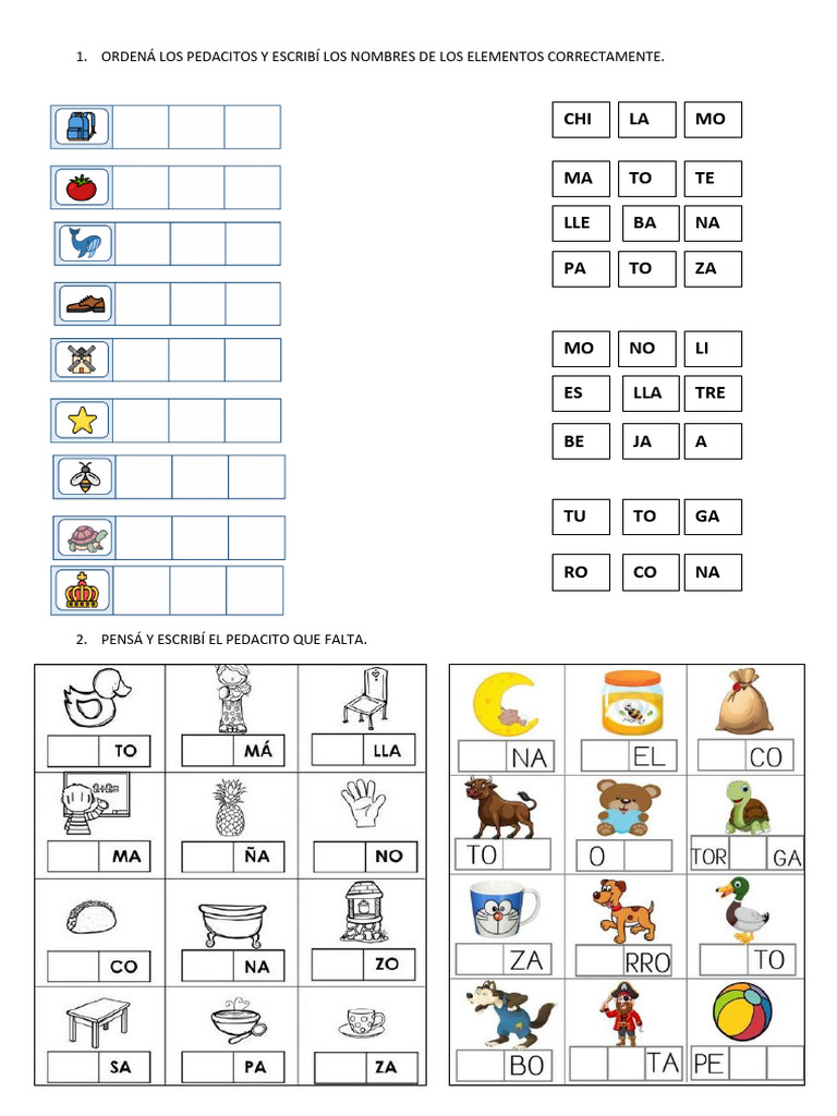 Actividades de Escritura y Lectura Infantil | PDF