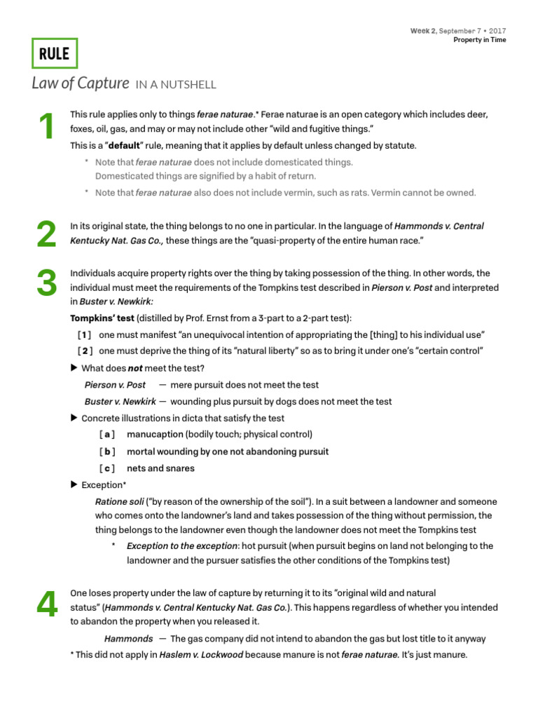 (RULE) - Law of Capture | PDF | Civil Law (Common Law) | Justice