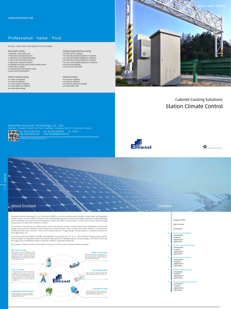 Envicool Outdoor Cabinet Cooling Solution-20220722 | PDF | Air ...