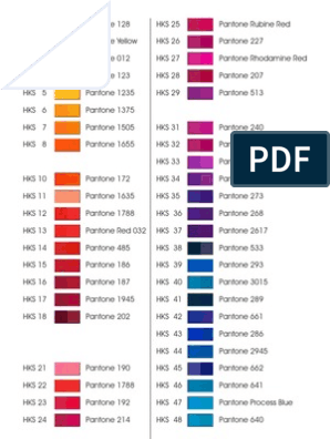 Hks Pantone Equivalent Pdf Qualia Color