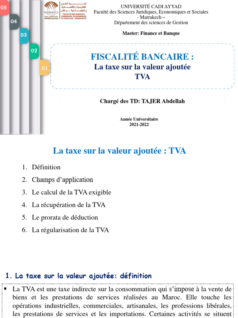 Définition et Calcul de la TVA au Maroc | PDF | Taxe sur la valeur ...